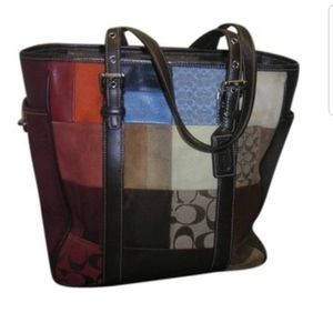 COACH Multi-color Suede+Canvas+Leather Bag
